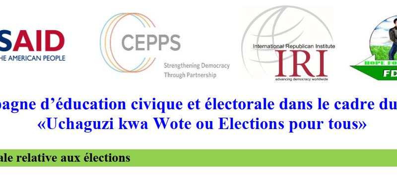 Campagne d’éducation civique et électorale dans le cadre du projet «Uchaguzi kwa Wote ou Elections pour tous»